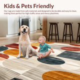 Warm Colors Abstract Circles Rustic Modern Geometry Area(Gray)