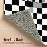 Ultra Soft Area Rug, Non Slip, Stain Resistant, Washable Area Rugs for Living Room, Bedroom, Modern Black and White Living Room Washable Rug(Black)