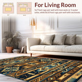 Ultra Soft Area Rug, Non Slip, Stain Resistant, Washable Area Rugs for Living Room, Bedroom, Artisan Crafted Rustic Patterned Weave(Brown)
