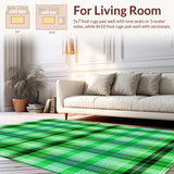 Ultra Soft Area Rug, Non Slip, Stain Resistant, Washable Area Rugs for Living Room, Bedroom, Warm Cottage Style Lattice Feel(Green)