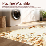 Ultra Soft Area Rug, Non Slip, Stain Resistant, Washable Area Rugs for Living Room, Bedroom, Vintage Floral Brown Beige Hallway Area Non Slip Kitchen(Beige)