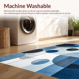 Ultra Soft Area Rug, Non Slip, Stain Resistant, Washable Area Rugs for Living Room, Bedroom, Sleek Snowy Textural Harmony(Blue)