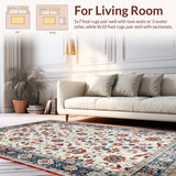 Ultra Soft Area Rug, Non Slip, Stain Resistant, Washable Area Rugs for Living Room, Bedroom, Trendy Cozy Organic Shapes(Beige)