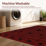Ultra Soft Area Rug, Non Slip, Stain Resistant, Washable Area Rugs for Living Room, Bedroom, Striking Farmhouse Style Decor(Red)