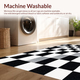 Ultra Soft Area Rug, Non Slip, Stain Resistant, Washable Area Rugs for Living Room, Bedroom, Modern Black and White Living Room Washable Rug(Black)