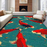 Ultra Soft Area Rug, Non Slip, Stain Resistant, Washable Area Rugs for Living Room, Bedroom, Stylish Red Fish Washable Front Door Accent Mat(Red)