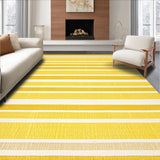 Ultra Soft Area Rug, Non Slip, Stain Resistant, Washable Area Rugs for Living Room, Bedroom, Fresh Contemporary Stripe Design(Yellow)
