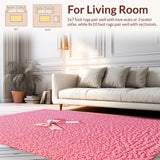 Ultra Soft Area Rug, Non Slip, Stain Resistant, Washable Area Rugs for Living Room, Bedroom, Aesthetic Pastel Pink Bath Mat with Non-Slip Design(Pink)