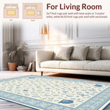 Ultra Soft Area Rug, Non Slip, Stain Resistant, Washable Area Rugs for Living Room, Bedroom, Serene Beach Vibes Decorative Piece(Blue)