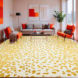 Ultra Soft Area Rug, Non Slip, Stain Resistant, Washable Area Rugs for Living Room, Bedroom, Wild Leopard Spot Irregular Shaped for Unique Floor Decor(Gold)