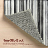 Ultra Soft Area Rug, Non Slip, Stain Resistant, Washable Area Rugs for Living Room, Bedroom, Monochrome Linear Track Rug with Bold Black and White Banding for Entryway(Gray)