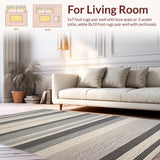 Ultra Soft Area Rug, Non Slip, Stain Resistant, Washable Area Rugs for Living Room, Bedroom, Chic Randomized Neutral Palette(Gray)