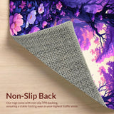 Ultra Soft Area Rug, Non Slip, Stain Resistant, Washable Area Rugs for Living Room, Bedroom, Radiant Floral Fantasy Aesthetic(Purple)