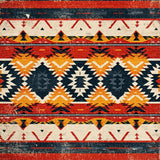 Ultra Soft Area Rug, Non Slip, Stain Resistant, Washable Area Rugs for Living Room, Bedroom, Black Aztec Tribal Living Room Washable Carpet(Red)