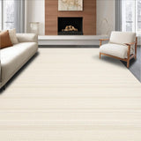 Ultra Soft Area Rug, Non Slip, Stain Resistant, Washable Area Rugs for Living Room, Bedroom, Trendy Soft Knit Visual Interest(Beige)