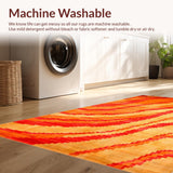 Ultra Soft Area Rug, Non Slip, Stain Resistant, Washable Area Rugs for Living Room, Bedroom, Playful Whimsical Pastel Fusion(Orange)