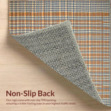 Ultra Soft Area Rug, Non Slip, Stain Resistant, Washable Area Rugs for Living Room, Bedroom, Dynamic Colorful Lattice Appeal(Orange)