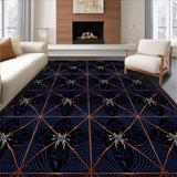Ultra Soft Area Rug, Non Slip, Stain Resistant, Washable Area Rugs for Living Room, Bedroom, Chic Gothic Circle Bath Rug(Black)
