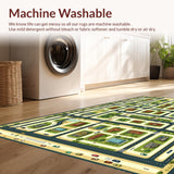 Ultra Soft Area Rug, Non Slip, Stain Resistant, Washable Area Rugs for Living Room, Bedroom, Dynamic Residential Community Motif(Brown)