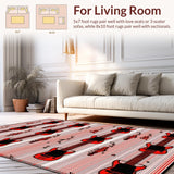 Bold Geometric Guitar Shape Arrangement(Red)