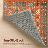 Ultra Soft Area Rug, Non Slip, Stain Resistant, Washable Area Rugs for Living Room, Bedroom, Unique Colorful Geometric Arrangement(Orange)