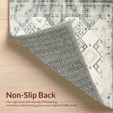 Ultra Soft Area Rug, Non Slip, Stain Resistant, Washable Area Rugs for Living Room, Bedroom, Artistic Cream and Gray Geometry(Beige)
