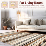 Ultra Soft Area Rug, Non Slip, Stain Resistant, Washable Area Rugs for Living Room, Bedroom, Classic Vintage Rag Rug Appeal(Brown)