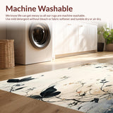 Artistic Nature Inspired Area with Fluttering Wing and Petal Design(Beige)