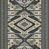 Ultra Soft Area Rug, Non Slip, Stain Resistant, Washable Area Rugs for Living Room, Bedroom, Rustic Textured Contrast Elements(Black)