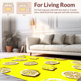 Ultra Soft Area Rug, Non Slip, Stain Resistant, Washable Area Rugs for Living Room, Bedroom, Vibrant Cheerful Decorative Element(Yellow)