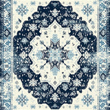 Artful Cream and Navy Trellis(Blue)