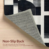 Ultra Soft Area Rug, Non Slip, Stain Resistant, Washable Area Rugs for Living Room, Bedroom, Ebony & Ivory Dash: Cotton Flatweave Rug, Modern Hall Decor(Black)