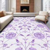 Ultra Soft Area Rug, Non Slip, Stain Resistant, Washable Area Rugs for Living Room, Bedroom, Cozy Pastel Medallion Arrangement(Purple)