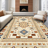 Ultra Soft Area Rug, Non Slip, Stain Resistant, Washable Area Rugs for Living Room, Bedroom, Beige Brown Geometric(Beige)