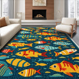 Ultra Soft Area Rug, Non Slip, Stain Resistant, Washable Area Rugs for Living Room, Bedroom, Multicolour Fishing Lure Boys Bedroom Rug(Blue)