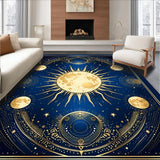 Ultra Soft Area Rug, Non Slip, Stain Resistant, Washable Area Rugs for Living Room, Bedroom, Mystical Night Sky Imagery(Blue)