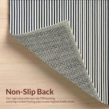 Ultra Soft Area Rug, Non Slip, Stain Resistant, Washable Area Rugs for Living Room, Bedroom, Contemporary Black and White Striped Area Chic Home Decor(Black)