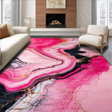 Ultra Soft Area Rug, Non Slip, Stain Resistant, Washable Area Rugs for Living Room, Bedroom, Bold Contemporary Color Contrast(Pink)