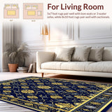 Ultra Soft Area Rug, Non Slip, Stain Resistant, Washable Area Rugs for Living Room, Bedroom, Waterproof Carpet Navy(Blue)