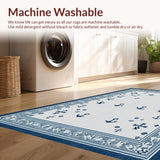 Ultra Soft Area Rug, Non Slip, Stain Resistant, Washable Area Rugs for Living Room, Bedroom, Trendy Denim Oceanic Vibes(Blue)