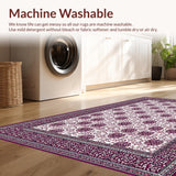 Ultra Soft Area Rug, Non Slip, Stain Resistant, Washable Area Rugs for Living Room, Bedroom, Contemporary Ogee Pattern Fusion(Purple)