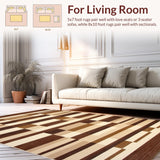 Ultra Soft Area Rug, Non Slip, Stain Resistant, Washable Area Rugs for Living Room, Bedroom, Stylish Retro Lattice Arrangement(Beige)