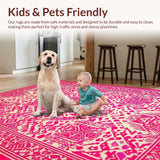 Ultra Soft Area Rug, Non Slip, Stain Resistant, Washable Area Rugs for Living Room, Bedroom, Rustic Tiger Head Artwork(Pink)