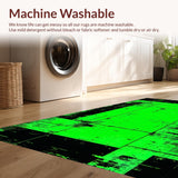 Contemporary Green Black Checkerboard Motif(Green)