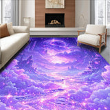 Ultra Soft Area Rug, Non Slip, Stain Resistant, Washable Area Rugs for Living Room, Bedroom, Vibrant Dreamy Mythical Creature Design(Purple)
