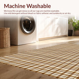 Ultra Soft Area Rug, Non Slip, Stain Resistant, Washable Area Rugs for Living Room, Bedroom, Rustic Cozy Houndstooth Design(Brown)