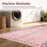 Ultra Soft Area Rug, Non Slip, Stain Resistant, Washable Area Rugs for Living Room, Bedroom, Soft Pastel Animal Print Delight(Pink)