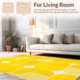 Ultra Soft Area Rug, Non Slip, Stain Resistant, Washable Area Rugs for Living Room, Bedroom, Vibrant Sunny Irregular Aesthetic(Yellow)