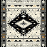 Ultra Soft Area Rug, Non Slip, Stain Resistant, Washable Area Rugs for Living Room, Bedroom, Sophisticated Black and Cream Design(Gray)