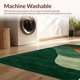 Ultra Soft Area Rug, Non Slip, Stain Resistant, Washable Area Rugs for Living Room, Bedroom, Rustic Nature-Inspired Abstract(Green)